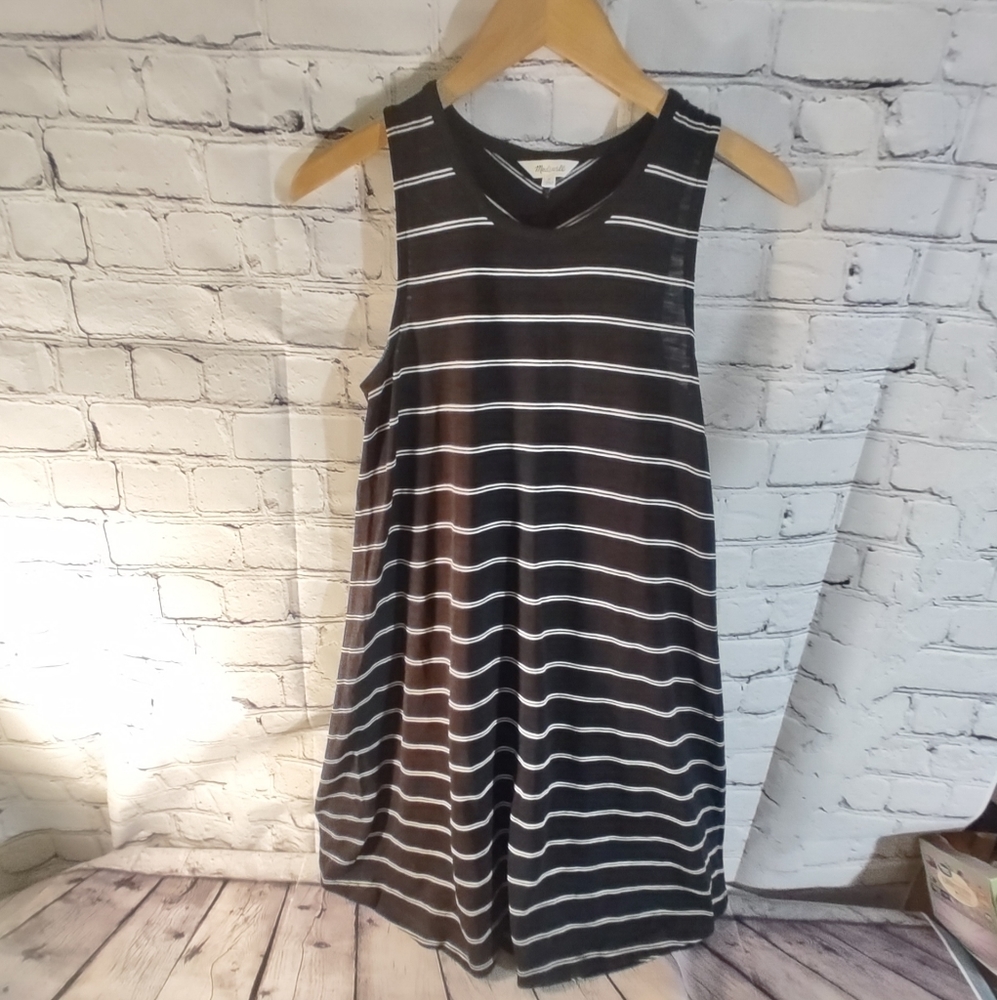 Madewell Horizontal Striped High Point Dress Sleeveless Tank Dress Size Small